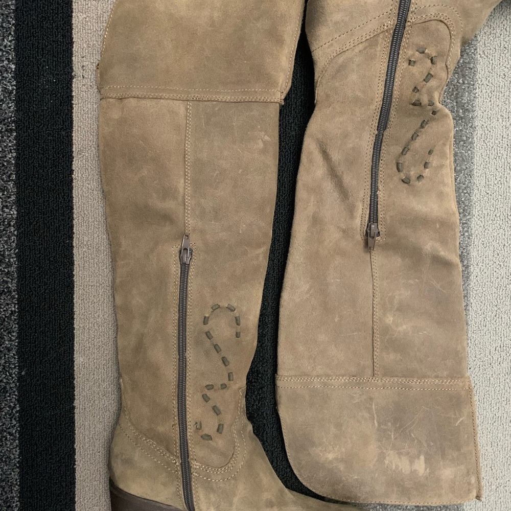 Carlos Santana Tan Over the Knee Boots